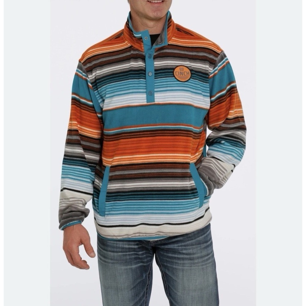 Cinch Men's XS Teal Polar Fleece Pullover Western (D4)